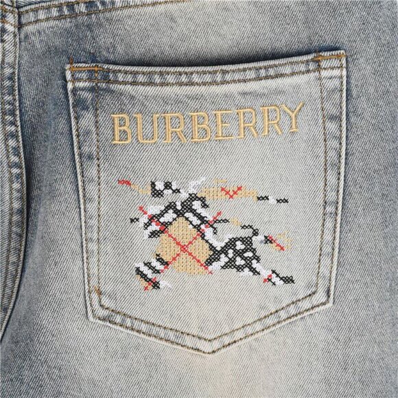 Burberry 25SS Back Pocket Check Horse Denim Pants s - Picture 9 of 12